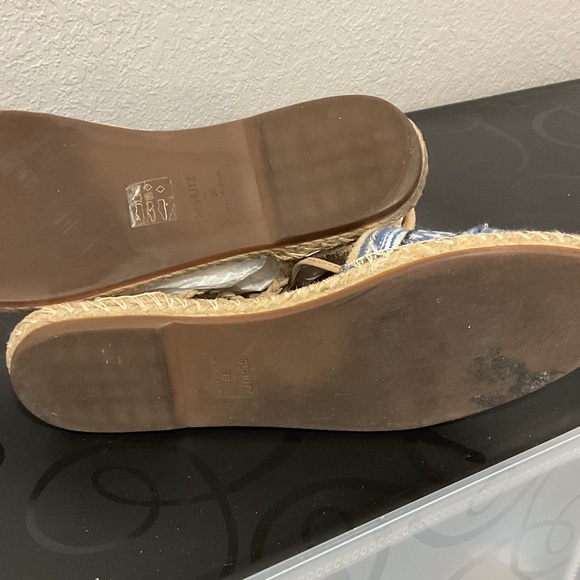 Schutz flat espadrilles in blue textile stripes 9 - Picture 6 of 7